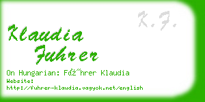 klaudia fuhrer business card